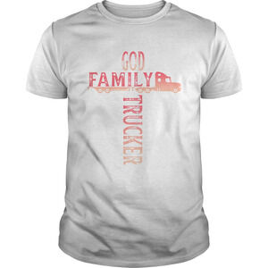 God Family Trucker Cross Light Red Shirt
